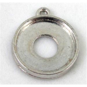Tibetan Silver pendants setting, Zn Alloy, inside:16mm [DK10037]