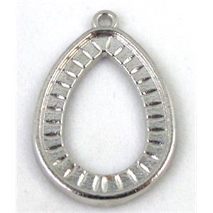 Tibetan Silver pendants setting, Zn Alloy, inside: 18x25mm [DK10039]