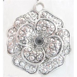 Tibetan Silver flower pendants, Lead and nickel Free, 40mm dia [DK10042]