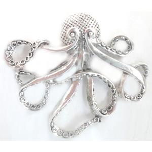 Tibetan Silver octopus pendants, Lead and nickel Free, 65x55mm [DK10043]