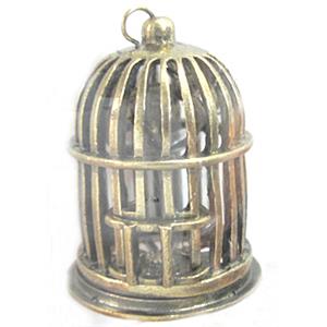 Tibetan Silver birdcage pendant, Lead and nickel Free, bronze, 30x40mm [DK10047]