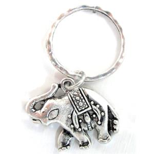 Tibetan Silver elephant pendants, Lead and nickel Free, 25x20mm, 23mm dia [DK10050]