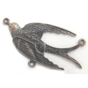 Tibetan Silver bird pendants, Lead and nickel Free, bronze, 40x20mm [DK10051]