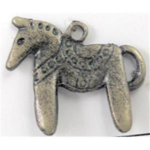 Tibetan Silver Horse pendant, Lead and nickel Free, bronze, 26x25mm [DK10054]