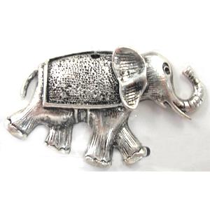 Tibetan Silver Elephant pendant, Lead and nickel Free, 60x35mm [DK10059]