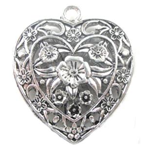 Tibetan Silver heart pendants, Lead and nickel Free, 30mm wide [DK10061]