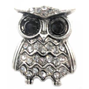 Tibetan Silver Owl charm, Lead and nickel Free, 25x30mm [DK10077]