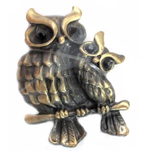 Tibetan Silver Owl charm, Lead and nickel Free, bronze, 30x40mm [DK10078]