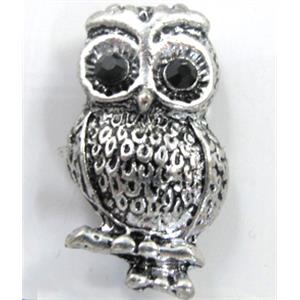Tibetan Silver Owl charm, Lead and nickel Free, 18x30mm [DK10079]