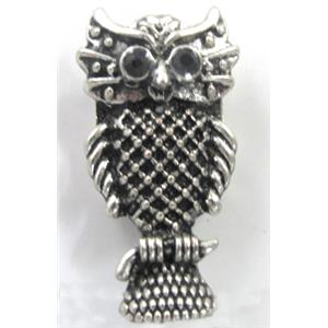 Tibetan Silver Owl charm, Lead and nickel Free, 16x30mm [DK10080]