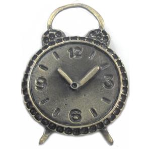 Tibetan Silver Clock charm, Lead and nickel Free, bronze, 30x40mm [DK10083]