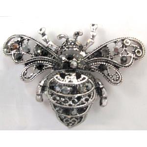 Tibetan Silver Bee pendant, Lead and nickel Free, 45x35mm [DK10091]