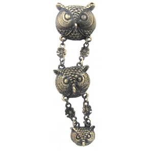 Tibetan Silver Owl pendant, Lead and nickel Free, bronze, 85mm length, 25mm, 20mm,15mm [DK10099]