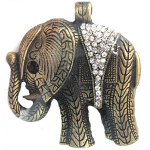 Tibetan Silver elephant pendant, Lead and nickel Free, bronze, 58x60mm [DK10104]