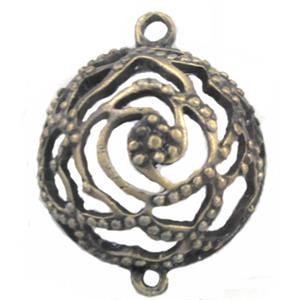 Tibetan Silver flower connector, Lead and nickel Free, 30mm dia [DK10111]