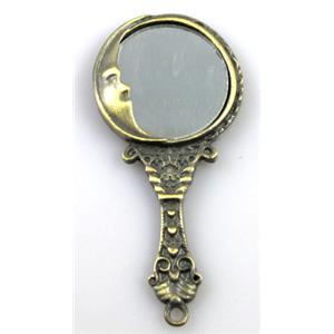 tibetan silver charms pendants, mirror-pad, non-nickel, 30x60mm [DK10117]