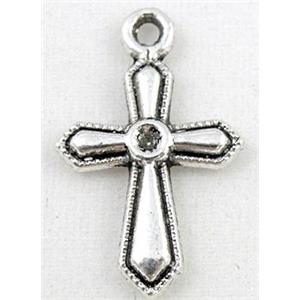 cross, tibetan silver pendant, non-nickel, 12x20mm [DK10121]