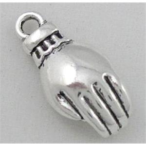 tibetan silver hand pendant, non-nickel, 8x18mm [DK10123]