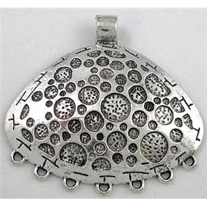 tibetan silver pendant, non-nickel, 56x54mm [DK10127]