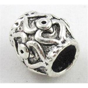 bead, tibetan silver spacer, Non-Nickel, approx 10mm dia, 6mm hole [DK10133]