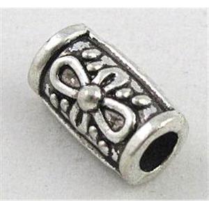 tibetan silver tube beads, Non-Nickel, approx 6.5x11mm, 3mm hole [DK10137]