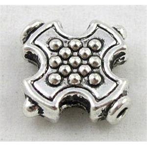tibetan silver cross beads, Non-Nickel, approx 11x11mm [DK10144]