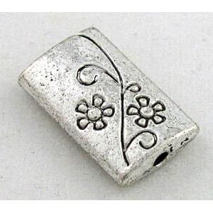 tibetan silver rectangle beads, Non-Nickel, approx 8x13mm [DK10145]