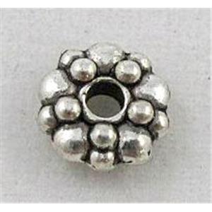 tibetan silver spacer beads, Non-Nickel, approx 6mm dia [DK10148]
