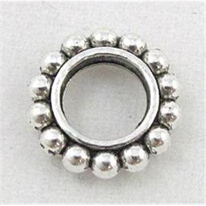 bead, tibetan silver spacer, Non-Nickel, approx 9.5mm dia [DK10150]