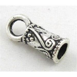 tibetan silver pendant, Non-Nickel, approx 5.5x14mm, 3mm hole [DK10156]