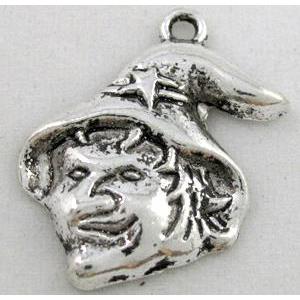 tibetan silver pendant, Non-Nickel, approx 17x22mm [DK10181]