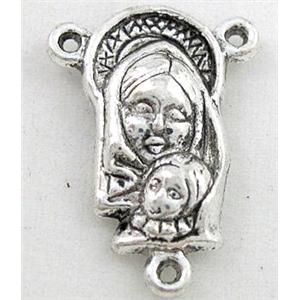 tibetan silver pendant, Non-Nickel, approx 15x21mm [DK10183]