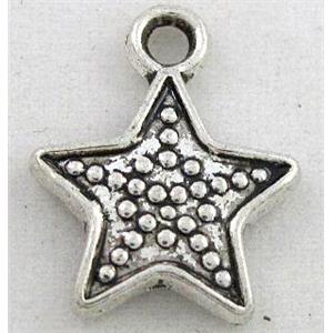 tibetan silver star pendant, Non-Nickel, approx 12mm dia [DK10189]