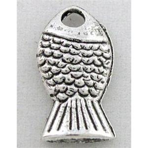 tibetan silver alloy fish pendant, Non-Nickel, approx 7x14mm [DK10190]