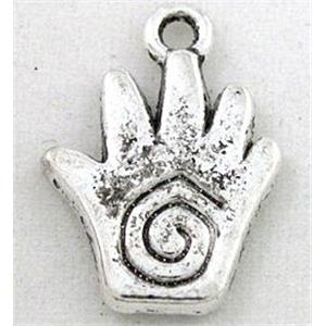 tibetan silver hand pendant, Non-Nickel, approx 12.5x18mm [DK10197]