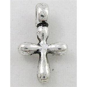 tibetan silver cross pendant, Non-Nickel, approx 10x18mm [DK10200]