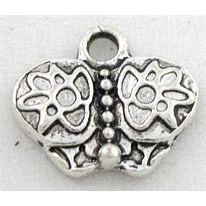 tibetan silver butterfly pendant, Non-Nickel, approx 14x12mm [DK10204]