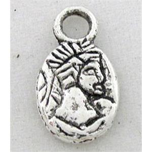 tibetan silver pendant, Non-Nickel, approx 8x12mm [DK10205]