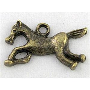 Tibetan silver horse pendants, Non-nickel, antique bronze, approx 13x23mm [DK10221]