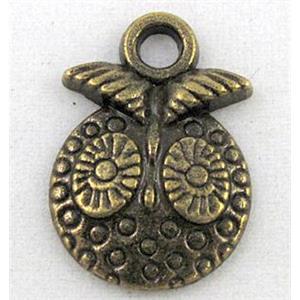 Tibetan silver owl pendants, Non-nickel, antique bronze, approx 13x18.5mm [DK10223]