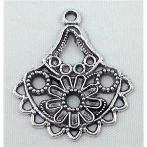 tibetan silver pendant, non-nickel, approx 28x34mm [DK10227]