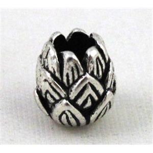 spacer tibetan silver charms bead non-nickel, approx 7.5x8mm, 2.5mm hole [DK10229]