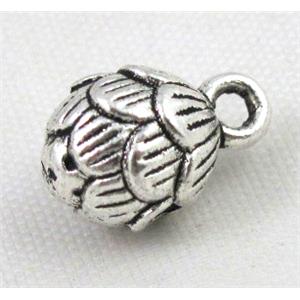 tibetan silver charms bead non-nickel, approx 7.5x11mm [DK10230]