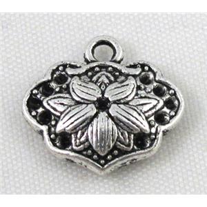 tibetan silver charms bead non-nickel, approx 15.5x14mm [DK10231]