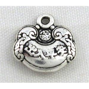 tibetan silver charms bead non-nickel, approx 13x12mm [DK10232]