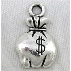 tibetan silver charms bead non-nickel, approx 11x18.5mm [DK10235]