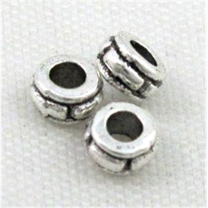 spacer tibetan silver charms bead non-nickel, approx 4mm, 2mm hole [DK10238]