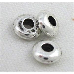 spacer tibetan silver charms bead non-nickel, approx 2x5mm, 2mm hole [DK10239]