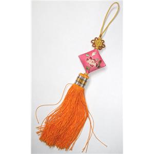 handmade Embroidery silk jewelry, 45x45 or 55x55mm, 22cm length [EJHM03H029C01]