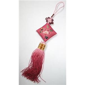 handmade Embroidery silk jewelry, 45x45 or 55x55mm, 22cm length [EJHM03H029C03]
